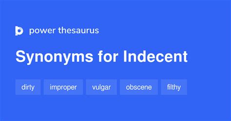 This thesaurus page includes all potential <b>synonyms</b>, words with the same meaning and similar terms for the word <b>indecent</b>. . Indecent synonym